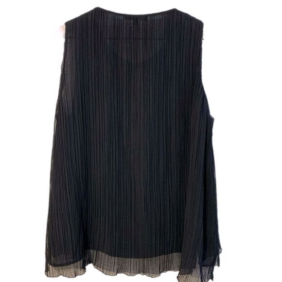 Madewell Tank Top Women’s Small Black Sheer Lined Crinkle Button Hole Tie Swing. - Picture 2 of 16